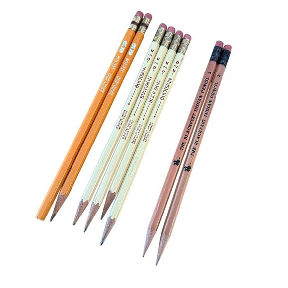 Buckskin Vector Blackfeet Indian Company Pencils Lot of 8 - Picture 1 of 4
